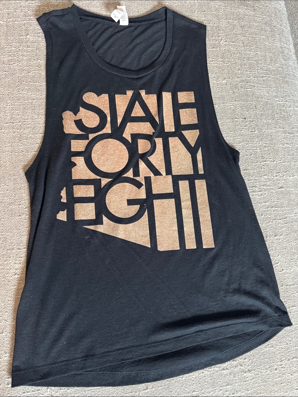 Women’s Black Tank Top with Metallic Rose Graphic